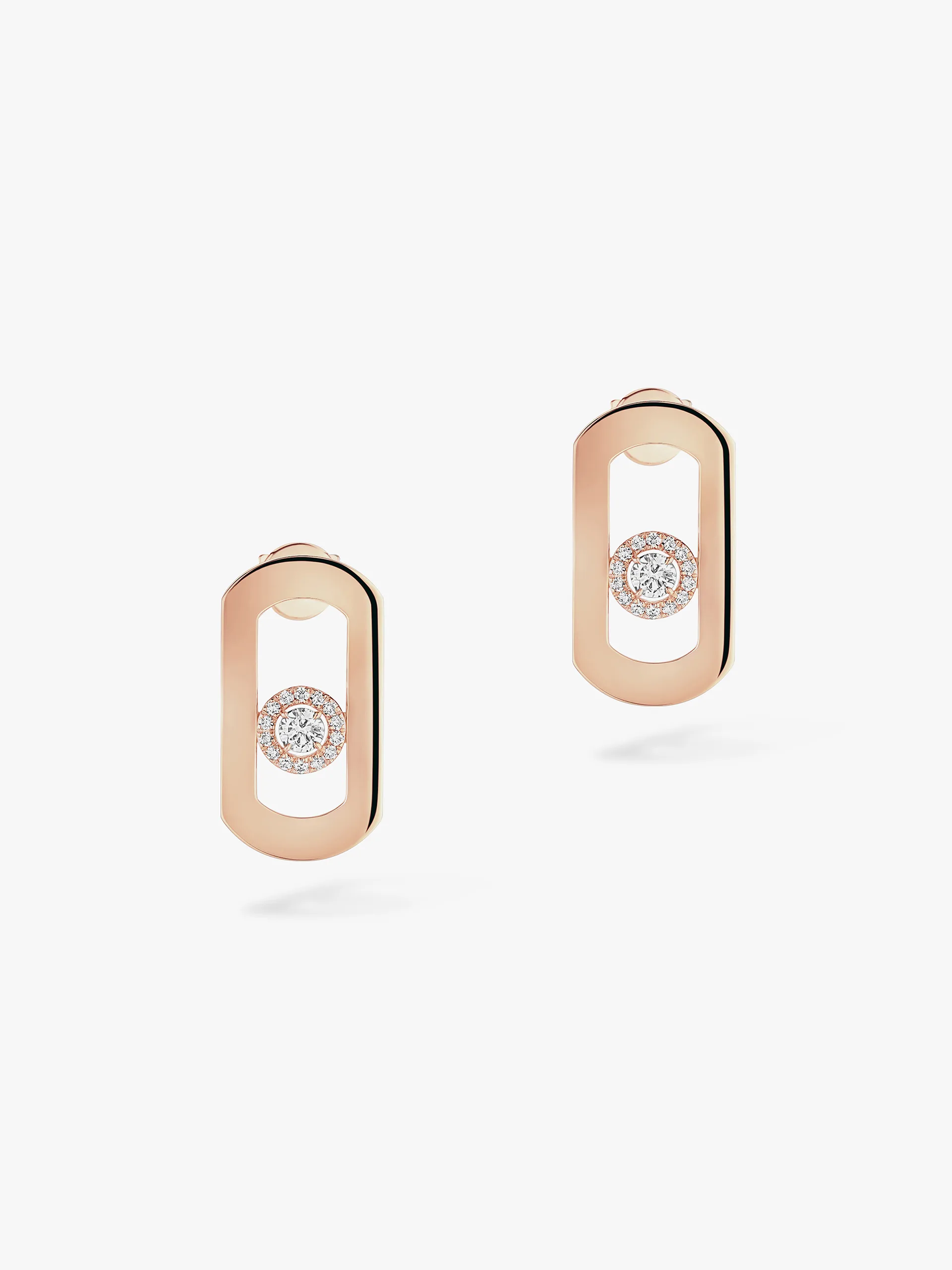 Messika boucles oreilles diamant or rose so move 12930